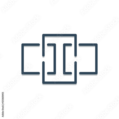 Color illustration icon for merge