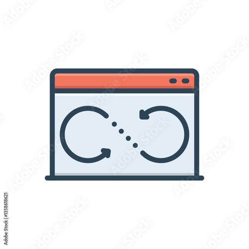Color illustration icon for sync