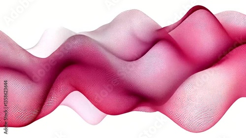 Abstract flowing waves in shades of pink and white creating a soft, dynamic background