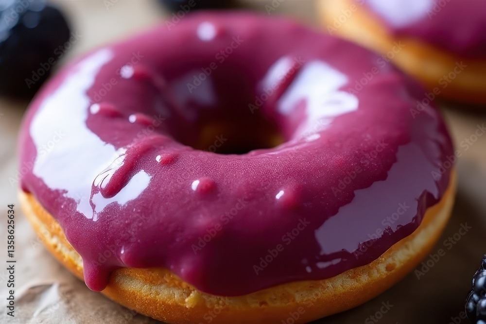 Blackberry Donut Close-Up Blackberry Donut Close-Up