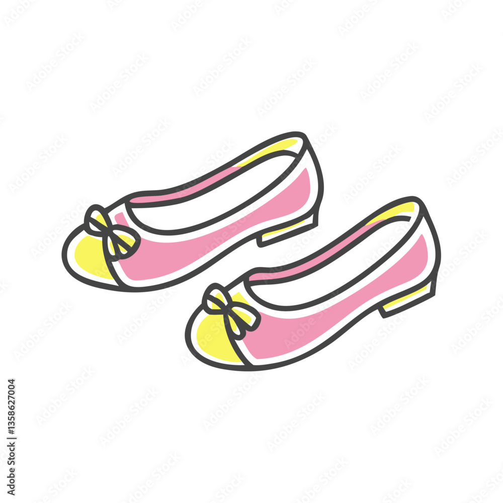 Pink and yellow high heels icon for fashion and accessories Pink and yellow high heels icon for fashion and accessories