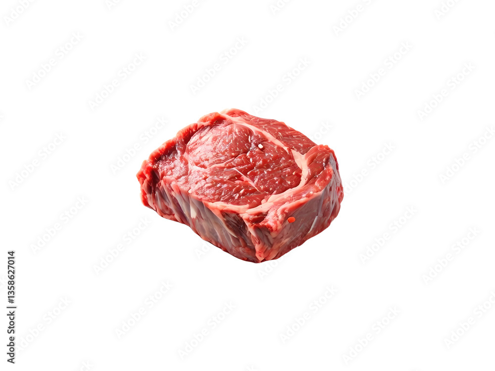 Fototapeta premium Raw beef steak isolated on transparent background 