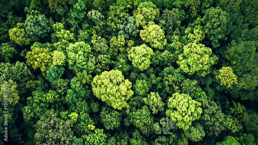 Aerial view of lush green forest canopy Aerial view of lush green forest canopy