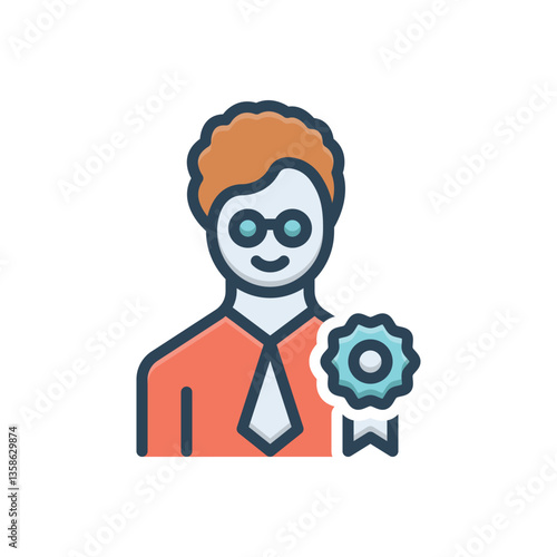 Color illustration icon for professional