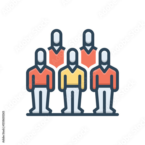 Color illustration icon for community