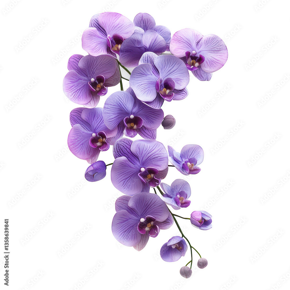 A cluster of vibrant purple orchids with intricate petals and delicate details, showcasing their natural beauty and elegance. A cluster of vibrant purple orchids with intricate petals and delicate details, showcasing their natural beauty and elegance.