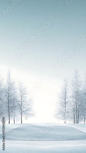 Wallpaper Mural Frozen Road for Winter Landscape, Serenity. Torontodigital.ca