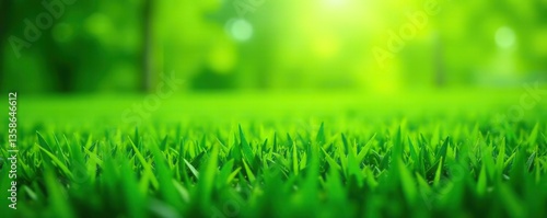 Lush green grass field background with vibrant green colors,  fresh,  outdoor