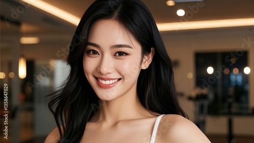 A close-up portrait of a young woman smiling brightly in a warmly lit indoor setting
Free Download A close-up portrait of a young woman smiling brightly in a warmly lit indoor setting
- GFXLoad