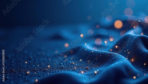 Luxurious and glamourous blue background adorned with golden dust particles,  blue,  classy