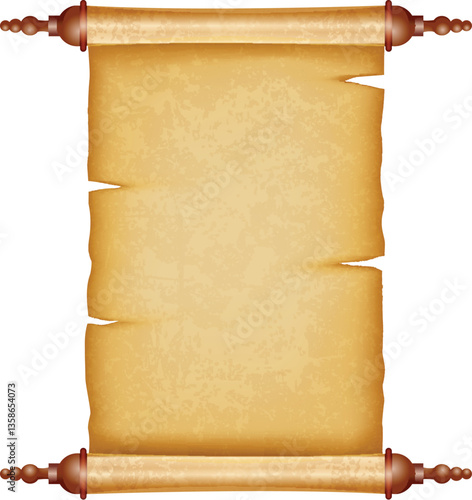 vector illustration of vintage scroll with antique paper