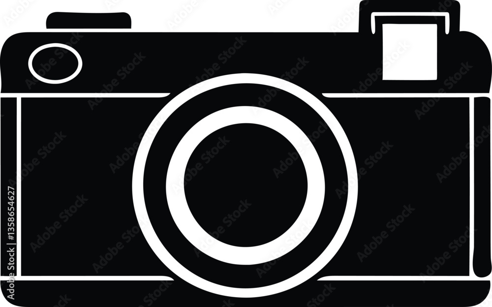 Digital camera silhouette, camera vector icon Digital camera silhouette, camera vector icon