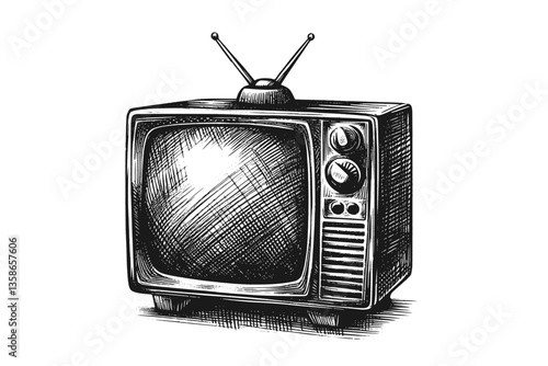 Generative AI: Television (Vector Pen Drawing)