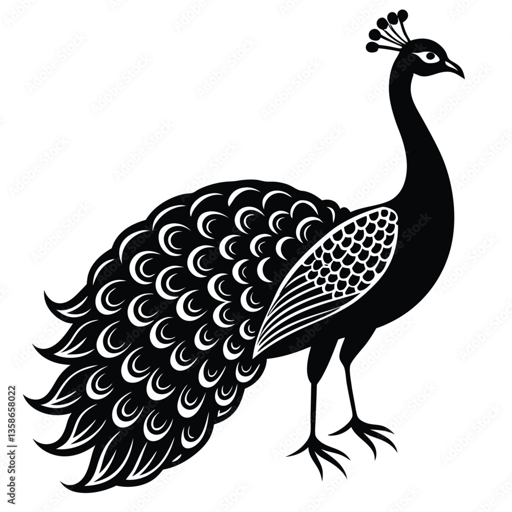 Fototapeta premium Adobe IllustrPeacock Vector Shilhouette Bundle Set Collectionator Artwork