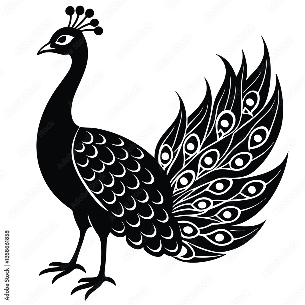 Fototapeta premium Adobe IllustrPeacock Vector Shilhouette Bundle Set Collectionator Artwork