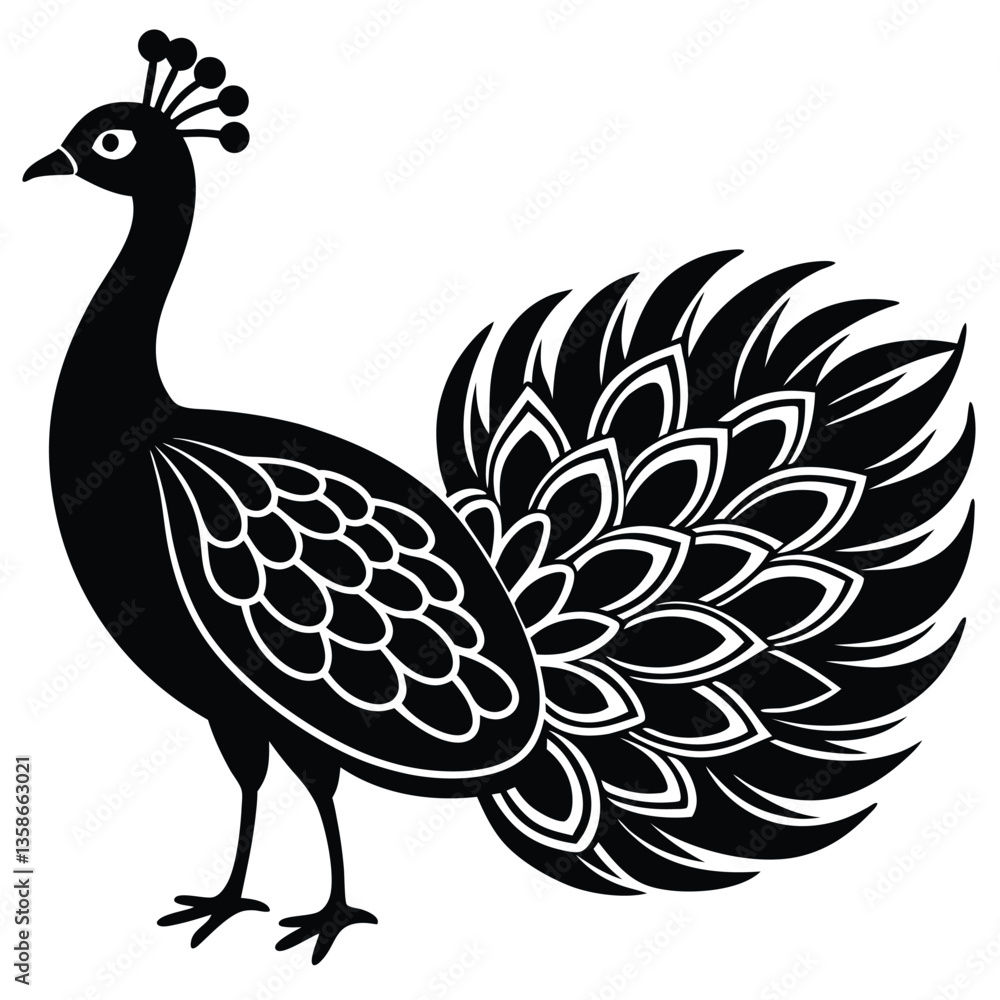 Fototapeta premium Adobe IllustrPeacock Vector Shilhouette Bundle Set Collectionator Artwork