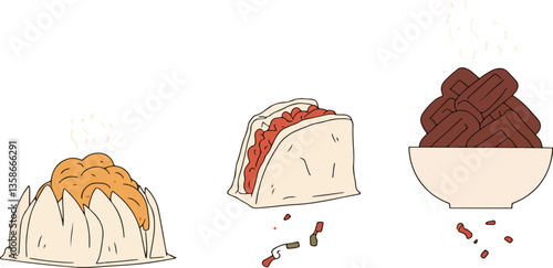 Cartoon Mexican Food Illustration