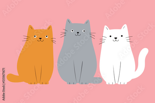 Three Cartoon Cats