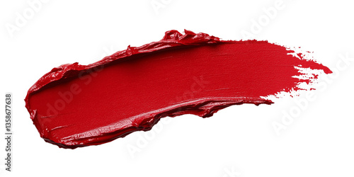 Red lipstick smear isolated on transparent background
