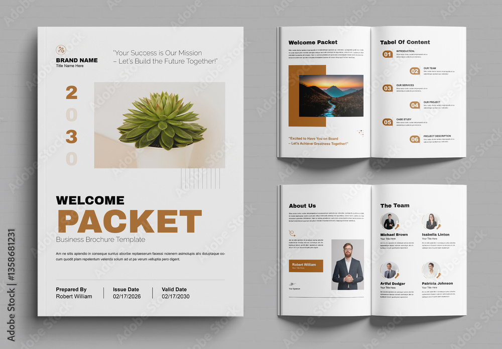 Packet Layout Design Welcome Packet Brochure Layout Stock Template | Adobe Stock