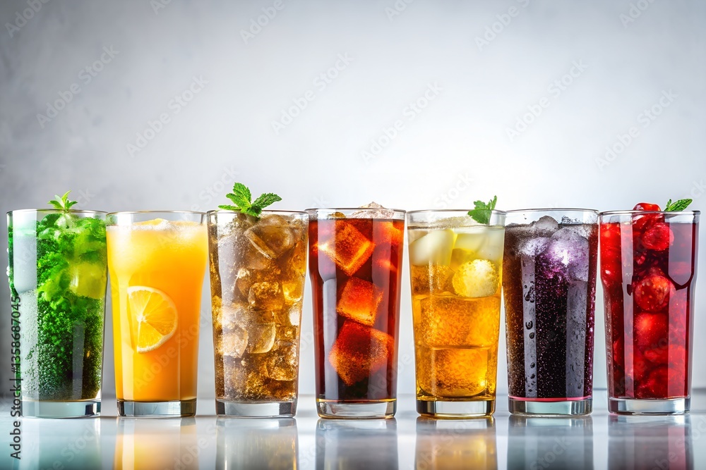 soft drinks in white background soft drinks in white background