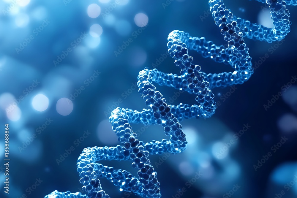 Closeup View of a DNA Double Helix Molecule in Stunning 3D Rendering Closeup View of a DNA Double Helix Molecule in Stunning 3D Rendering