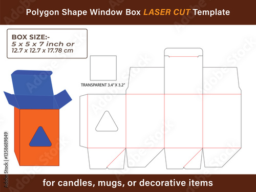 Customizable Polygon Shape Window Box LASER CUT Template