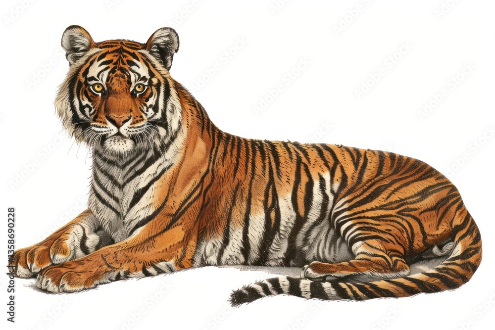 Obraz premium Majestic tiger illustration art