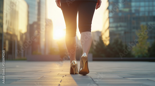 City Stride: A woman's legs...