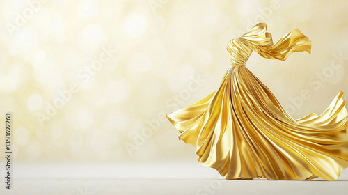 Golden Drape Elegance: A gr...