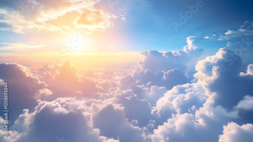 The blue sky and the sun.