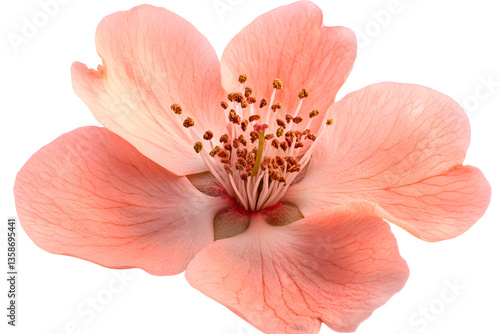 Beautiful Peach-Colored Flower Isolated on Transparent Background