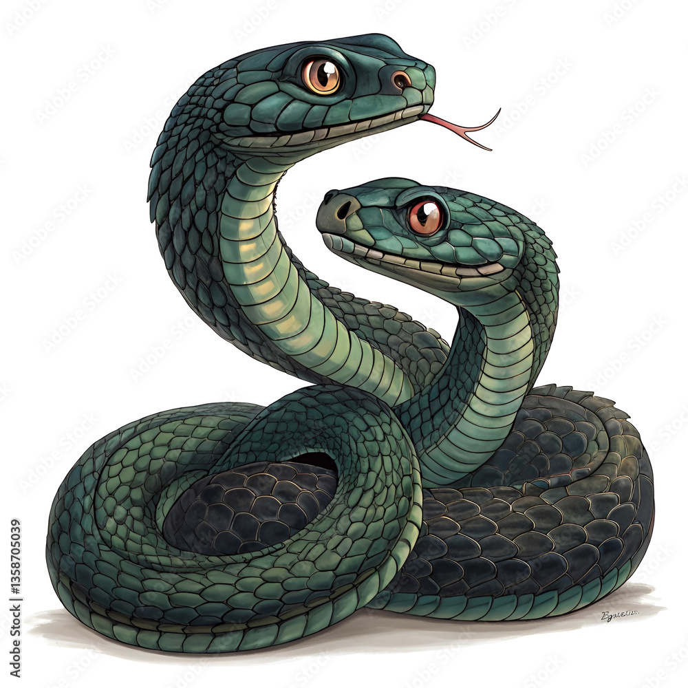 Fototapeta premium snake on white background