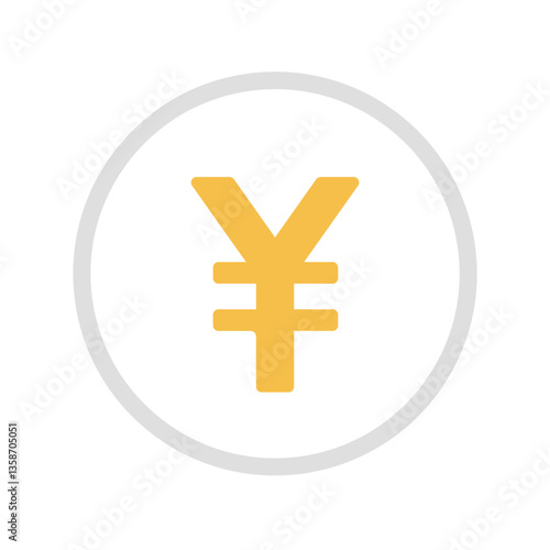 お金　円マーク　アイコンイラスト素材