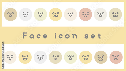表情や感情のアイコンイラストセット