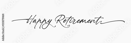 Happy Retirement Typography Vector Design - Minimalistic Lettering Artwork