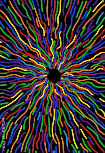 a green and brown wavy pattern on a black background