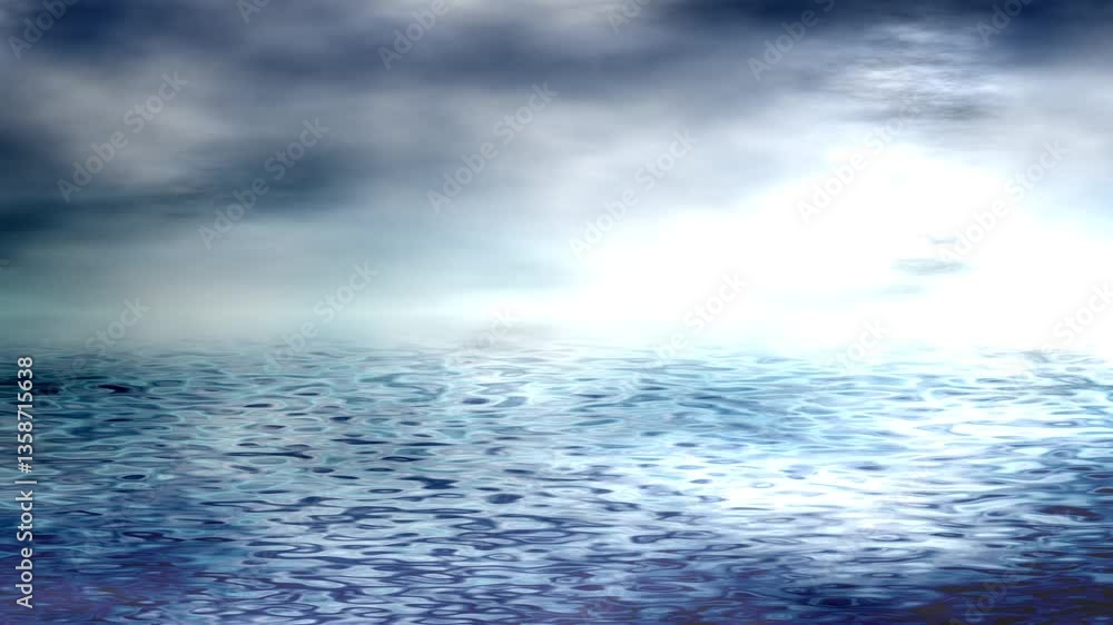 water line with the horizon of the sky and misty water line with the horizon of the sky and misty