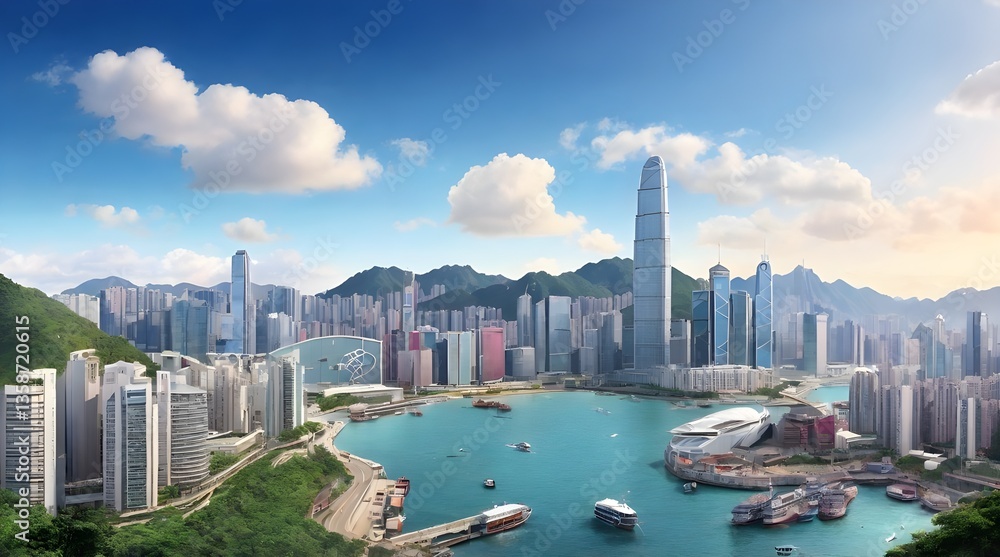 Obraz premium Hong Kong SAR or HKSAR, is a city and special administrative region of China.generative.ai