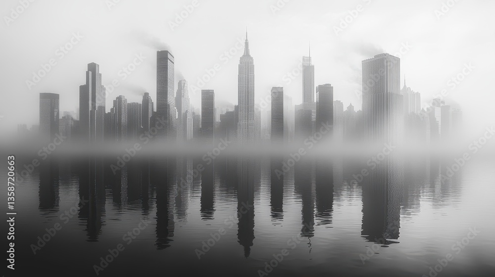 Foggy NYC Skyline Reflection Foggy NYC Skyline Reflection