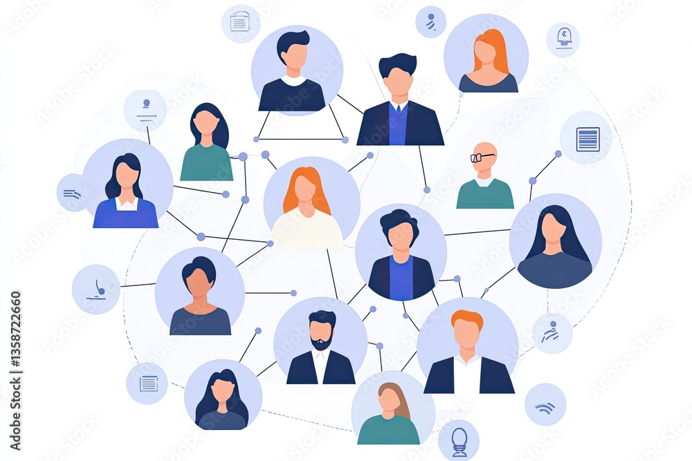 A smart hiring automation concept, with machine learning AI matching candidates to job positions. A smart hiring automation concept, with machine learning AI matching candidates to job positions.