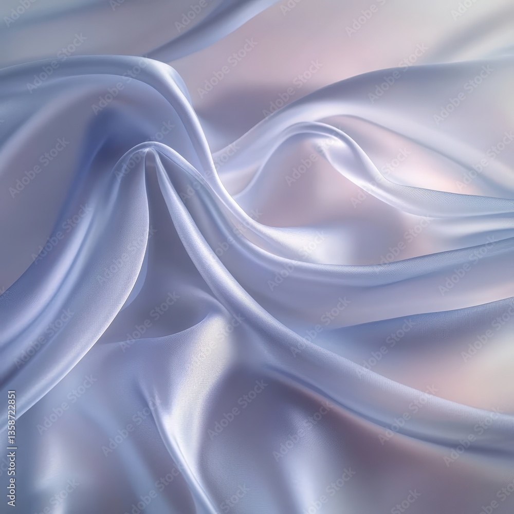 Obraz premium Soft and Luxurious Light Blue Satin Fabric Draped Gracefully, Showcasing Smooth Texture and Subtle Sheen for Elegant Background or Textile Design