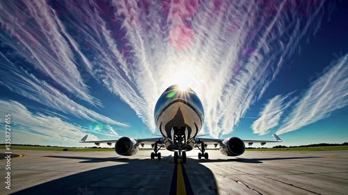 The Airplane Against Sky