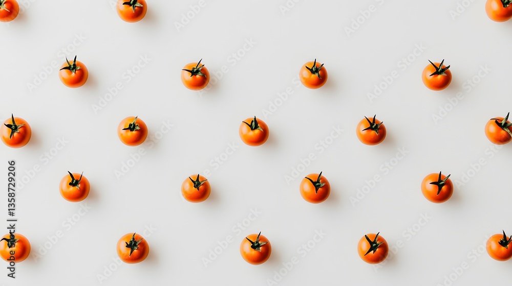 Vibrant Arrangement of Fresh Tomatoes on a White Background Creating a Colorful Flatlay Vibrant Arrangement of Fresh Tomatoes on a White Background Creating a Colorful Flatlay