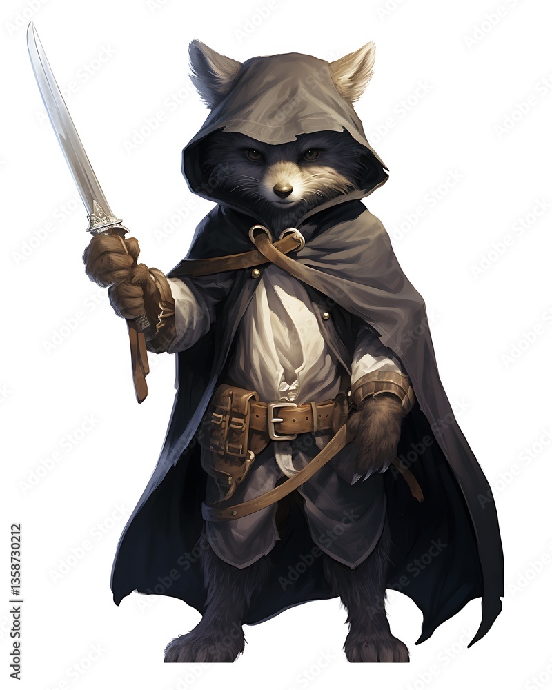 Fototapeta premium Silver-Furred Werewolf Rogue in Action