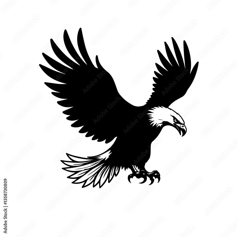 Illustration of eagle icon vector, on white background Illustration of eagle icon vector, on white background