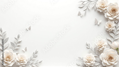 white rose frame