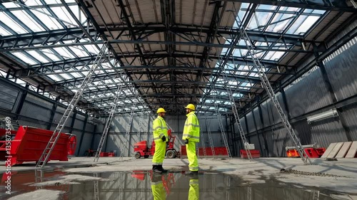 The Construction Workers in Warehouse