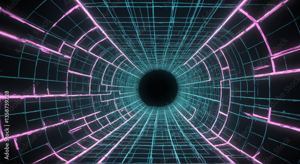 Fototapeta premium abstract digital tunnel