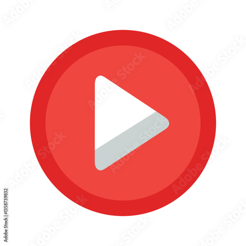 Free Download Play button icon, red circle, simple design - GFXLoad